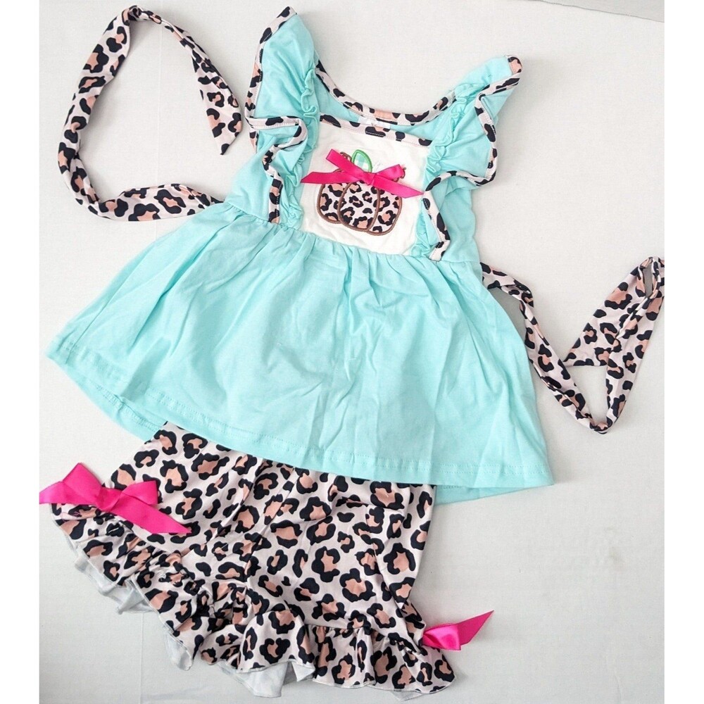 Pumpkin Girl's 2 piece outfit Leopard Print